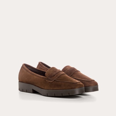 REQINS - Mocassins Cuir Velours Mariella - Cacao