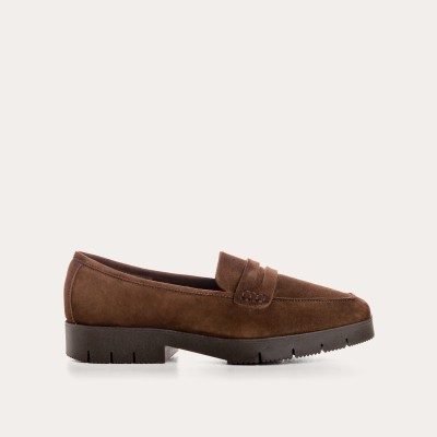 REQINS - Mocassins Cuir Velours Mariella - Cacao