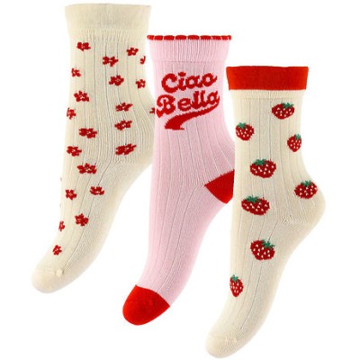 MINIPOP - Chaussettes en bambou x3 - Cherry Tomato