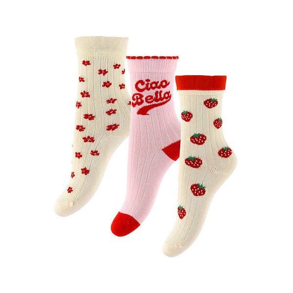 MINIPOP - Chaussettes en bambou x3 - Cherry Tomato