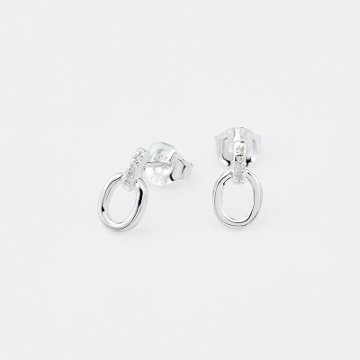 Boucles Ovales Argent, Marque Canyon France | Bijoux Totem