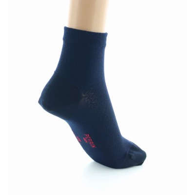 PERRIN – Socquettes Femme en Soie Naturelle – Marine