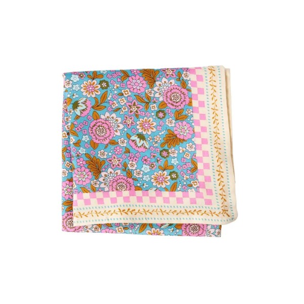 BONHEUR DU JOUR Foulard Indien Amaia Turquoise.