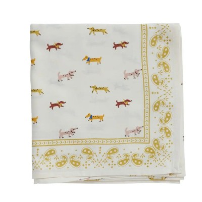 Foulard Teckel Ecru, Marque BONHEUR DU JOUR | Bijoux Totem.