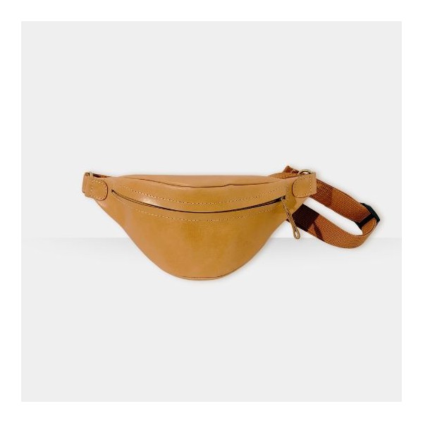 THELUTO - Sac Banane en cuir Naturel