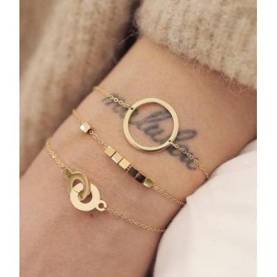 Bracelet Bow Acier doré, Marque Zag Bijoux | Bijoux Totem