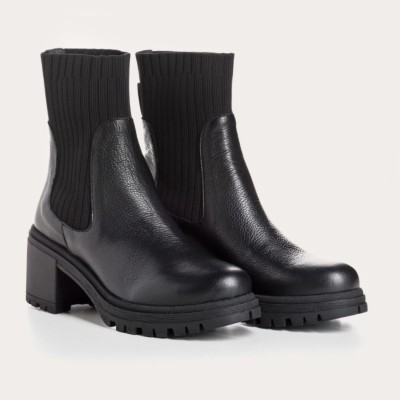 REQINS - Bottines Dita en Cuir Grainé - Noir