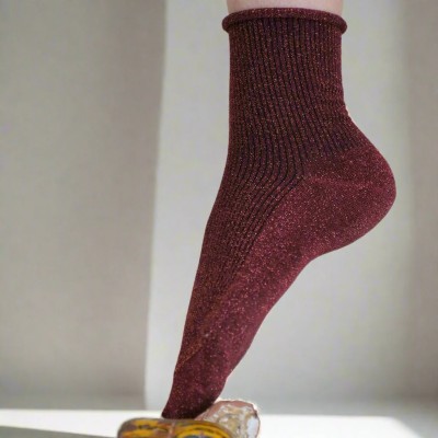 KLUE - Chaussettes à paillettes - Rouge