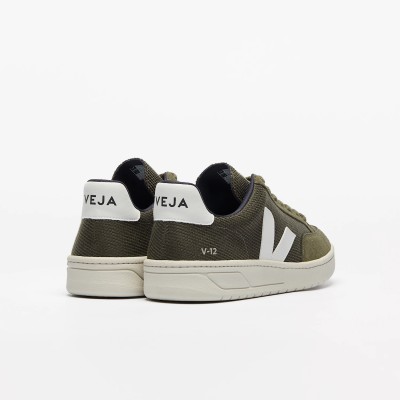 VEJA - Baskets V12 Mesh - Olive White