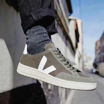 VEJA - Baskets V12 Mesh - Olive White