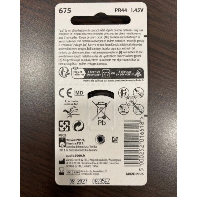 Promotion plaquette de piles 675 Audio 2000