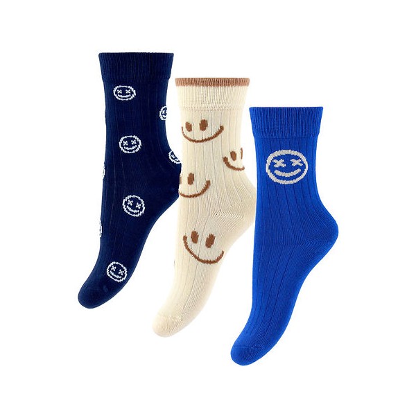 MINIPOP - Chaussettes en bambou x3 - Strong Blue