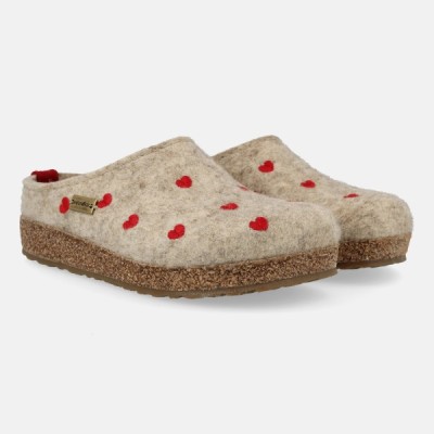 HAFLINGER - Chaussons Grizzli Cuorini - Beige