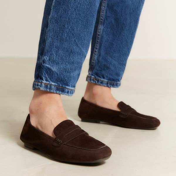 REQINS – Mocassins Hema velours – Marron