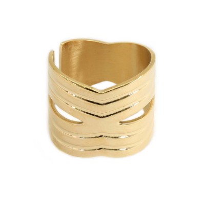 ZAG Bijoux Bague Acier doré.