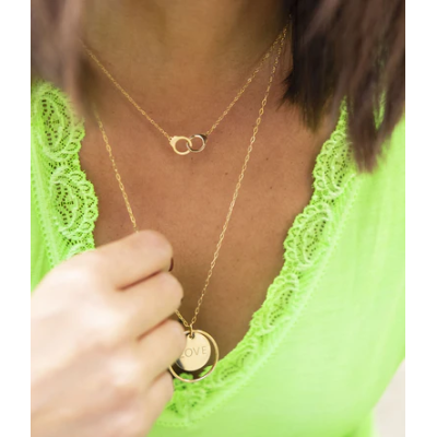 ZAG Bijoux Collier Cuff Acier Doré.