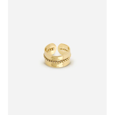 ZAG Bijoux Bague Alami Acier doré.