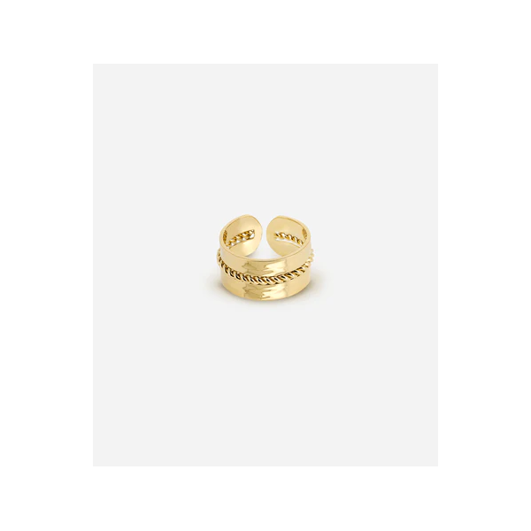 ZAG Bijoux Bague Alami Acier doré.
