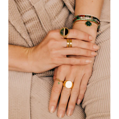 ZAG Bijoux Bague Alami Acier doré.