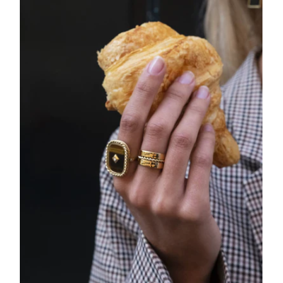 ZAG Bijoux Bague Alami Acier doré.