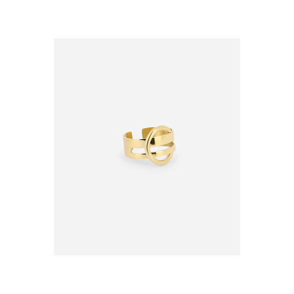 ZAG Bijoux Bague Belt Acier doré.