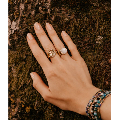 ZAG Bijoux Bague Belt Acier doré.