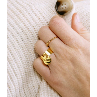 ZAG Bijoux Bague Muri Acier doré.