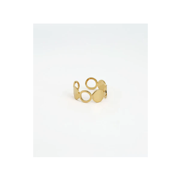 ZAG Bijoux Bague Cercle Acier doré.