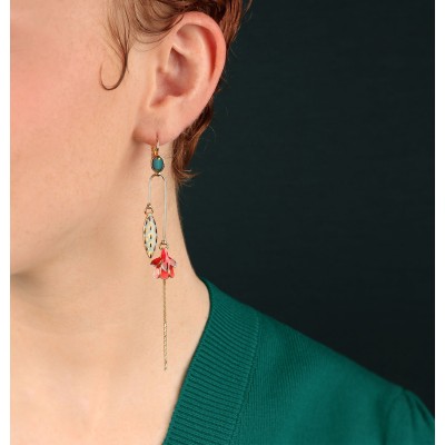 TARATATA bijoux Dormeuses Fuchsia.