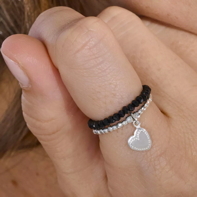 DORIANE Bijoux Bague Cœur penché.