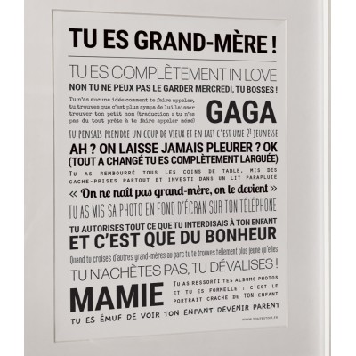 TOUT EST DIT Tu es Grand-Mère.