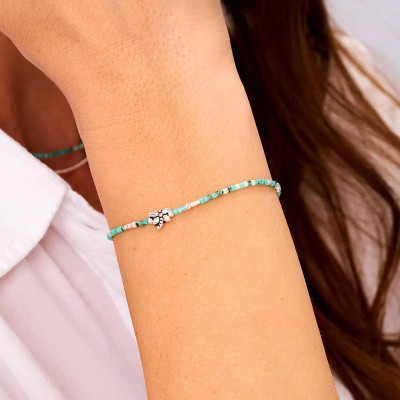 DORIANE Bijoux Bracelet Ma Libellule Vert Turquoise.
