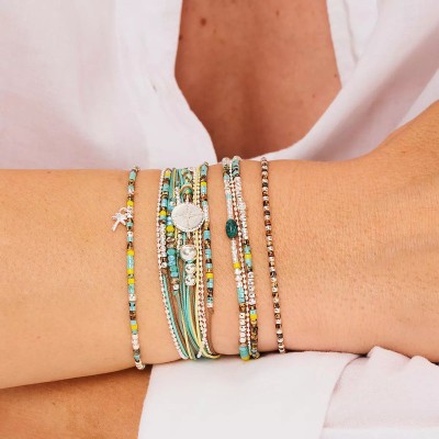 DORIANE Bijoux Bracelet Ma Libellule Vert Turquoise.