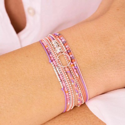 DORIANE Bijoux Bracelet Le Somptueux Rose Violet.