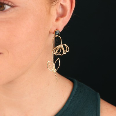 TARATATA bijoux Boucles d'oreilles Puces Esquisse.