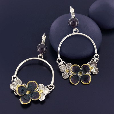 TARATATA bijoux Boucles d’oreilles Dormeuses Hortensia.