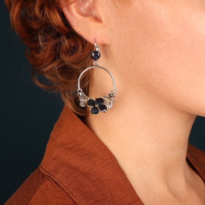 TARATATA bijoux Boucles d’oreilles Dormeuses Hortensia.