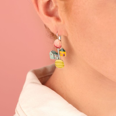 TARATATA bijoux Boucles d’oreilles Dormeuses Mon Petit Village.