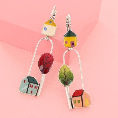TARATATA bijoux Boucles d’oreilles Dormeuses Mon Petit Village.