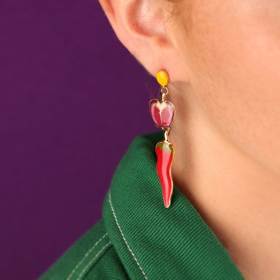 TARATATA bijoux Boucles d'oreilles Puces Paprika.