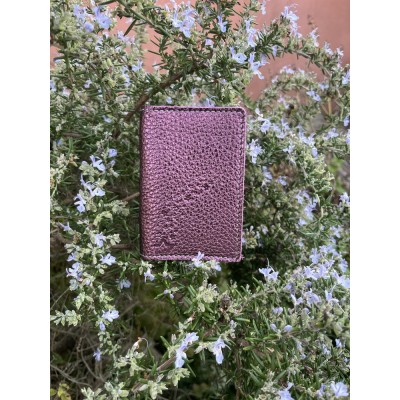 LA CARTABLIERE Etui double à cartes Métallisé Améthyste.