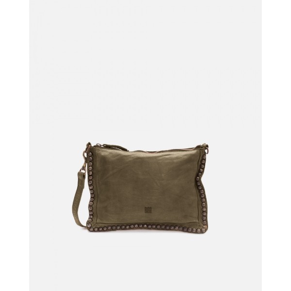 BIBA Sac Bandoulière Portland en cuir Kaki.