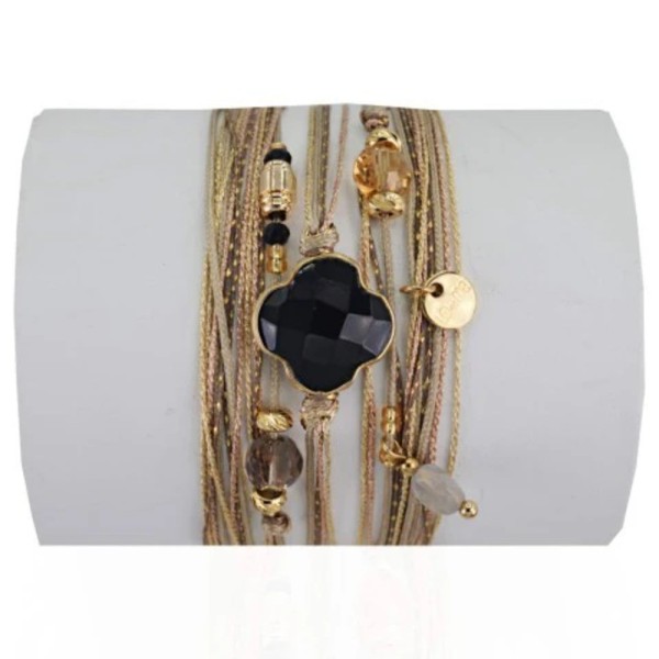 LOETMA Bracelet ajustable Chance Onyx Noir.