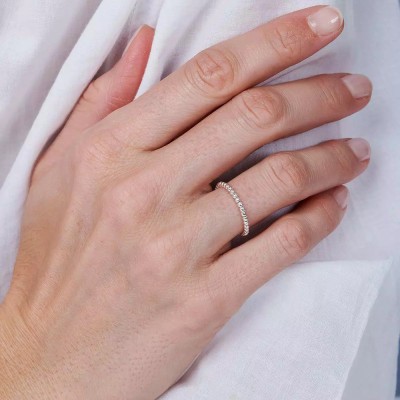 DORIANE Bijoux Bague Elastique Perles Argent.