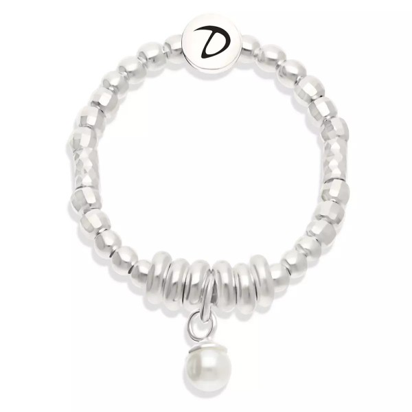 DORIANE Bijoux Bague Elastique Perle Nacrée.