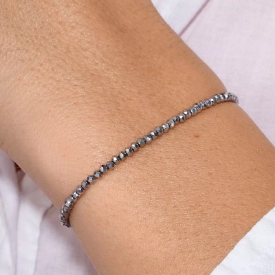 DORIANE Bijoux Bracelet Elastique Gris.