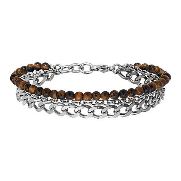ELDEN Paris Bracelet Acier & Œil de Tigre.