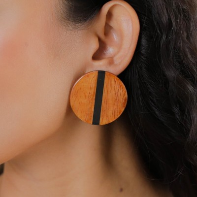 NATURE bijoux Boucles d'oreilles Poussoirs Cannelle.