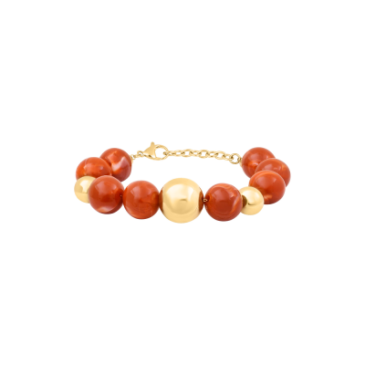 N°3 Bracelet Ajustable Acier doré & Acrylique.