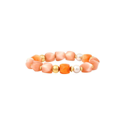 N°3 Bracelet Ajustable Acier & Perles en résine.